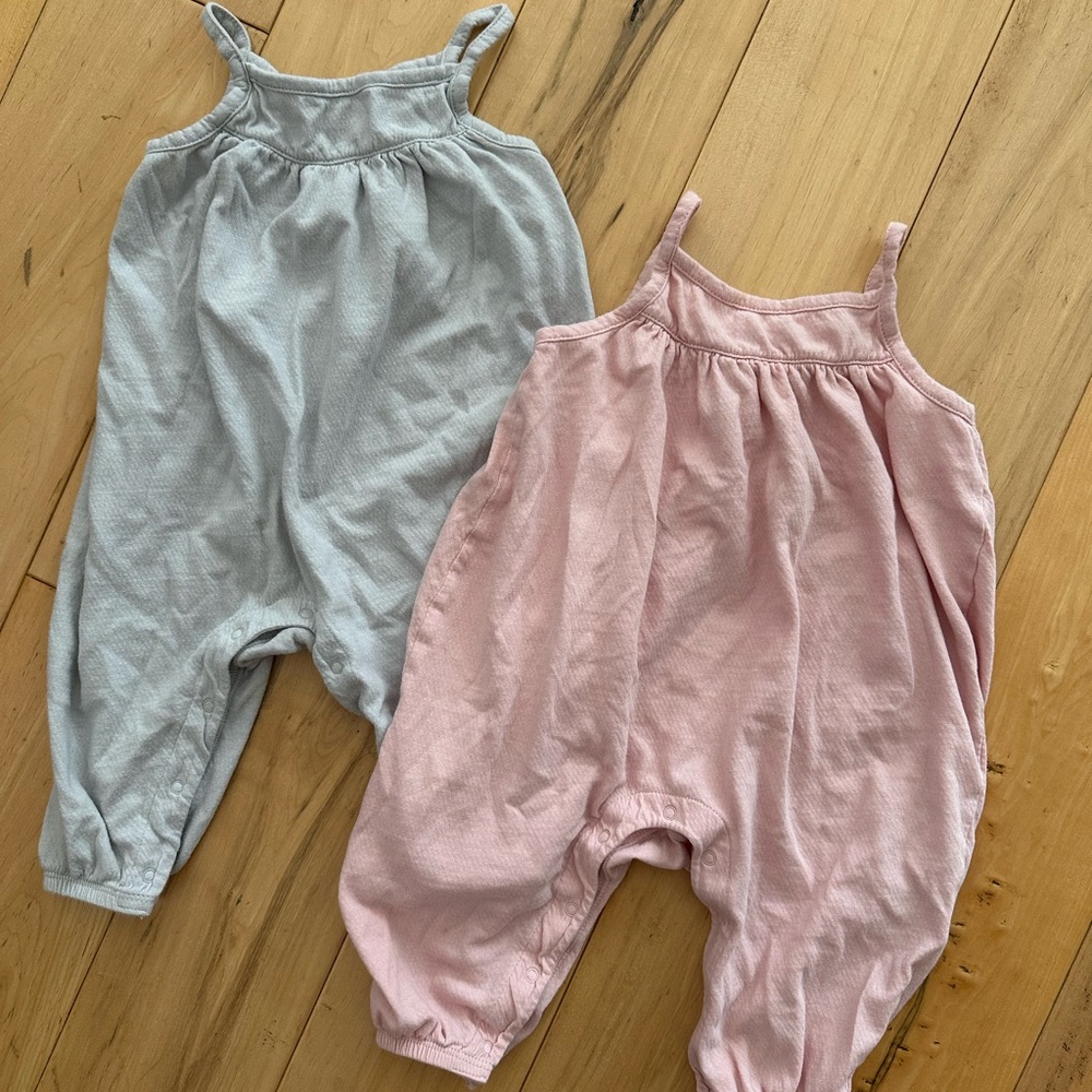Old Navy Pink and Gray Baby Rompers